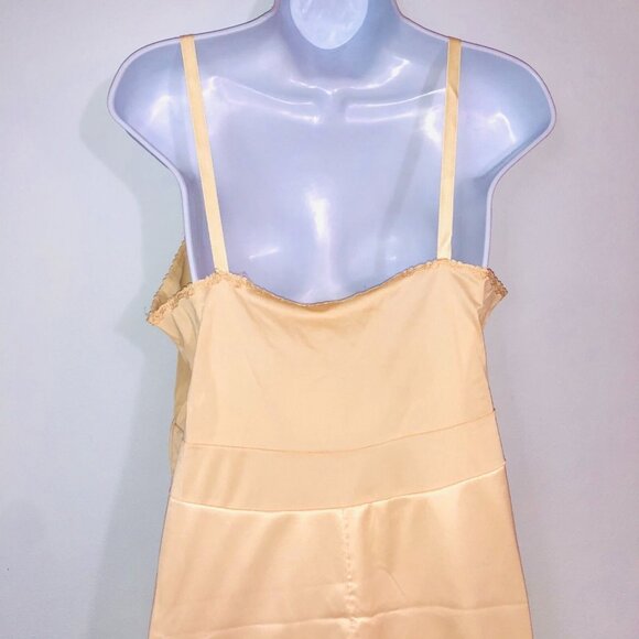 Vintage 50s Womens S Full Slip Beige Sleeveless Lace V Neck Adjustable Strap - Picture 7 of 9
